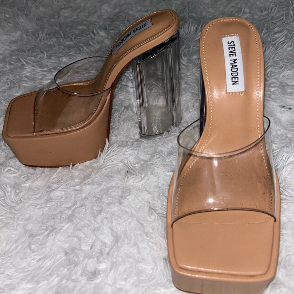 Steve Madden Clear Platform Heels size 7